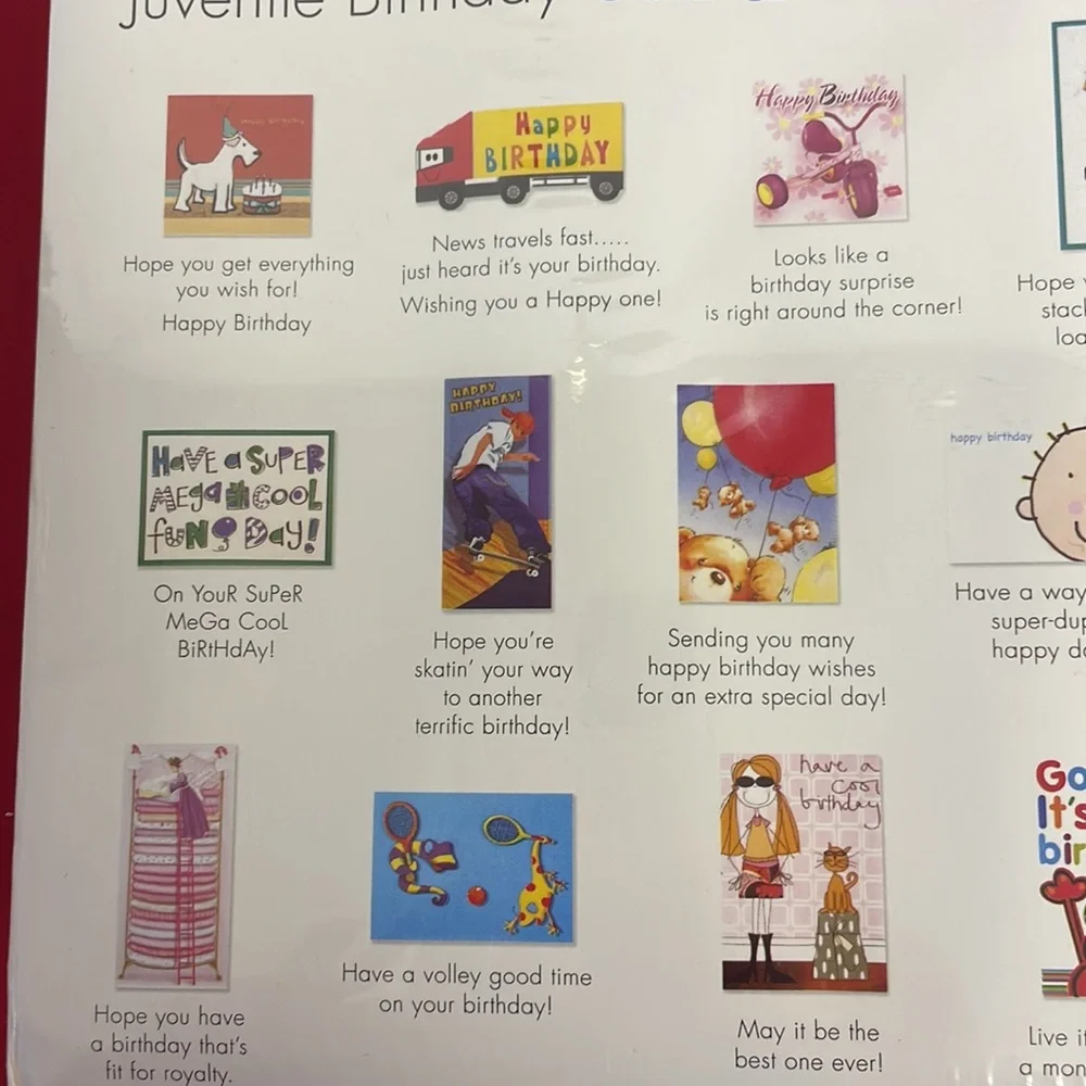 20 Juvenile Birthday Card Collection with envelopes